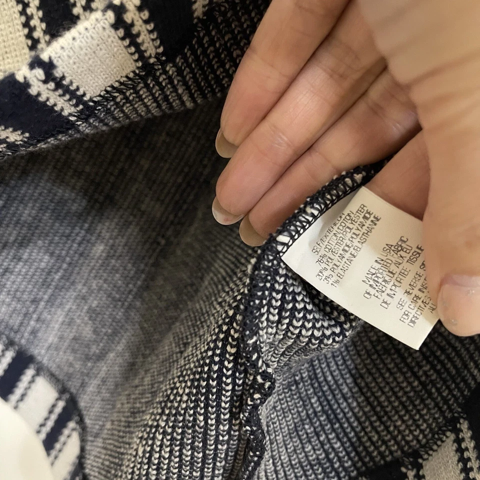 Camiseta sin mangas THEORY azul marino blanco tejido rayas talla mediana Foto 4 de 4