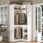 34in Corner Closet System with Shelves & 2 Hanging Rods,Walk-in Closet Organizer