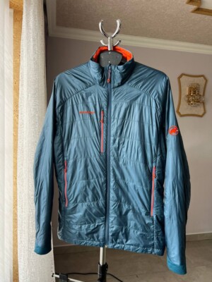 MAMMUT EIGER EXTREME PRO MOUNTAIN PRIMALOFT BLUE JACKET FULL ZIP MENS ORANGE XL