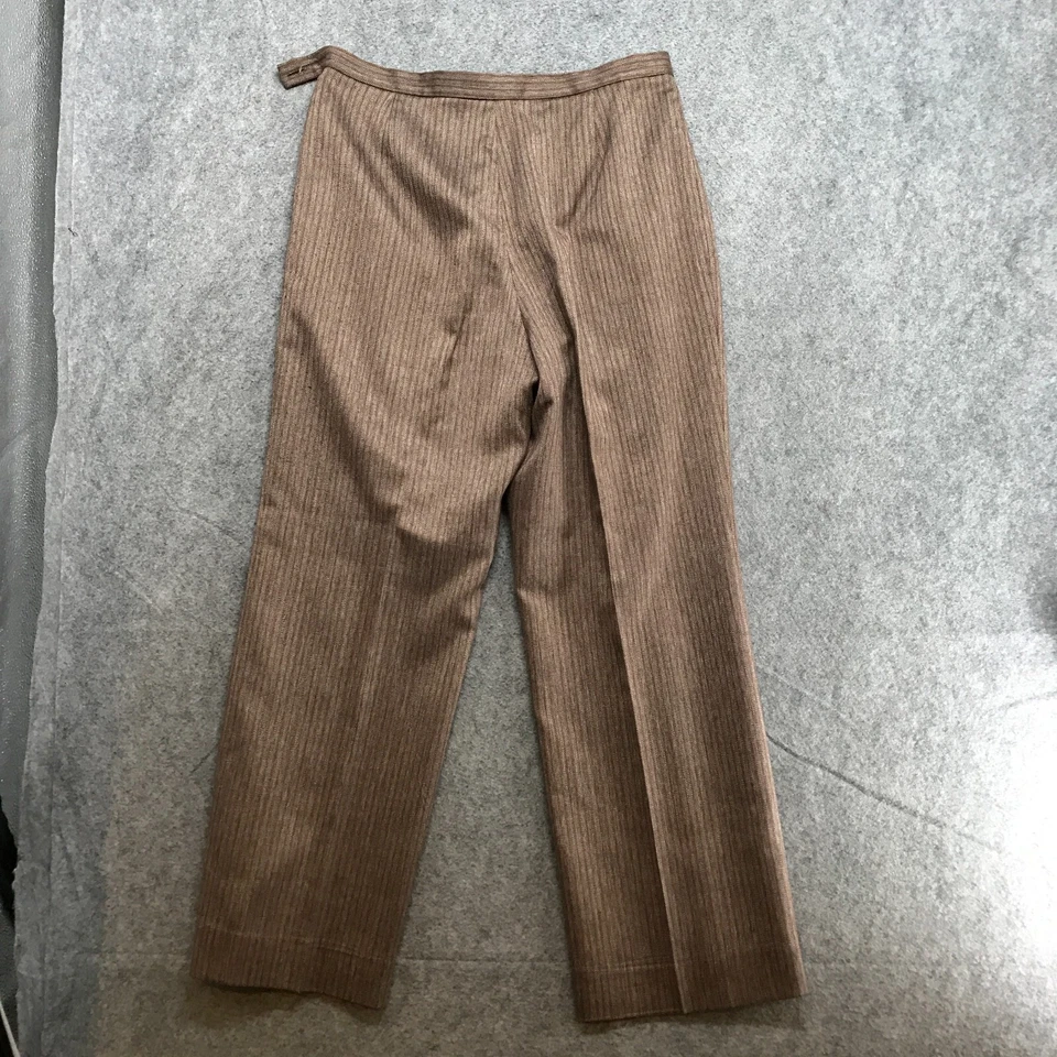 Le костюм брюки женский размер 8P коричневый полоски брюки стороны молнии с подкладкой прямой крой - Изображение 2 из 4