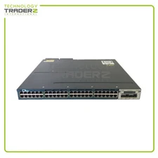 WS-C3560X-48PF-L V06 Cisco 3560X 48-Port PoE+ Network Switch W/ 1x C3KX-NM-10G