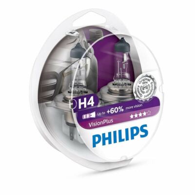 PHILIPS 12342VPS2 12V 55W H4 VisionPlus car headlight bulb P14,5s x2