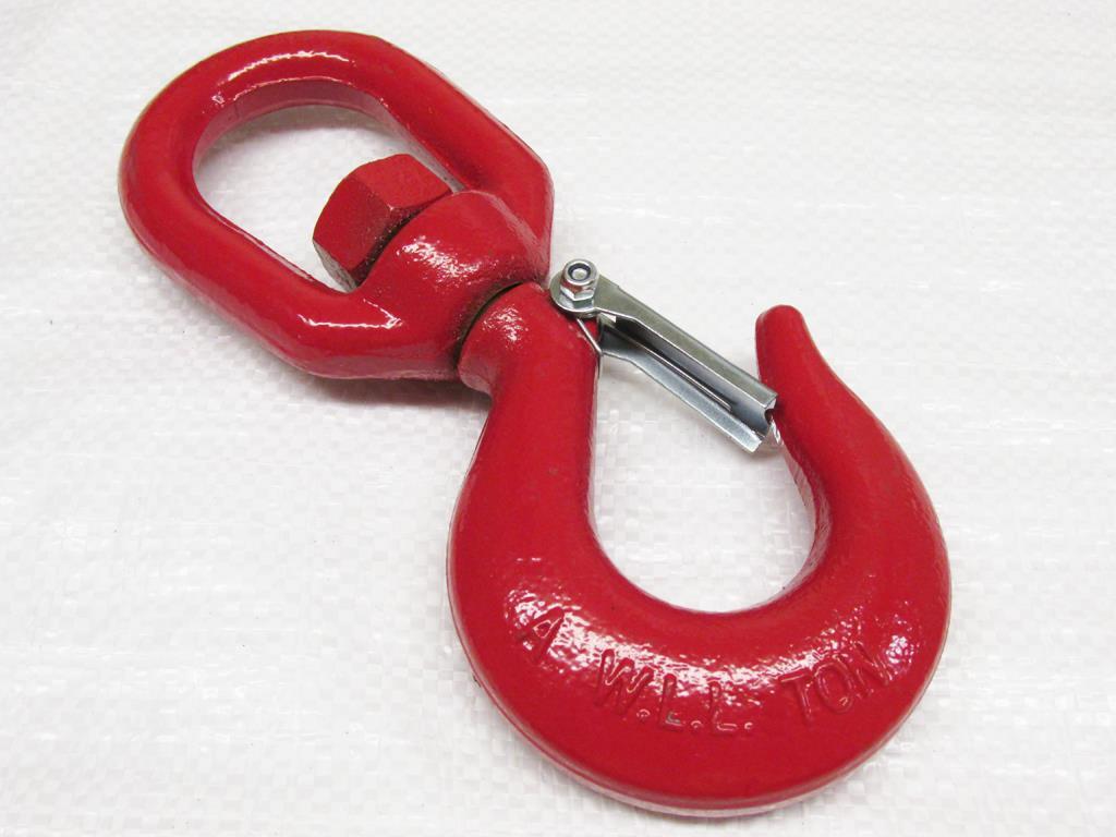 Large Lifting Swivel Hook With Safety Catch 1 Ton (1000KG Alloy Steel Certified)