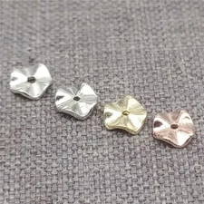 30 Sterling Silver Twist Spacer Beads Gold Plated Round Bead for Bracelet