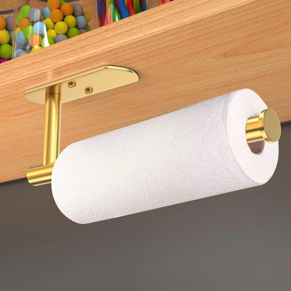 Self Adhesive Paper Towel Holder under Cabinet Mount, Wall Mounted Paper Towel R - Image 4 of 4