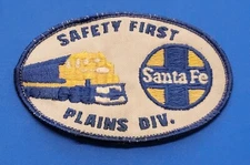 SANTA FE RAILROAD PATCH PLAINS DIVISION VINTAGE (USED CONDITION STAINED) 