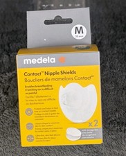 NIB Medela Contact Nipple Shields Sz Med 20 mm / 2 Pack Storage Box Swiss Made
