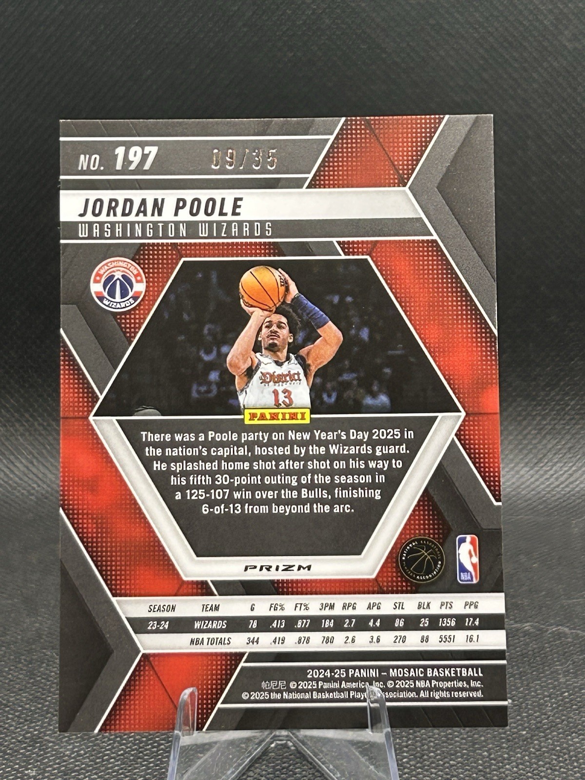 2024-25 Panini Mosaic - Jordan Poole #197 Fast Break Blue Camo Prizm /35 2419 thumbnail 2