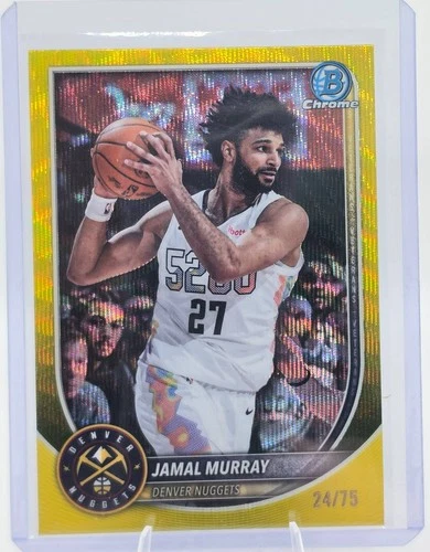 2025-26 Bowman #BCV-101 Jamal Murray Chrome Yellow Wave Refractors #/75
