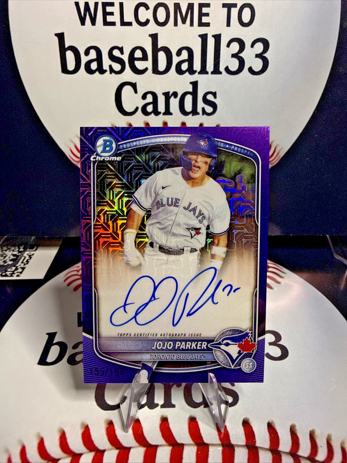 2025 Topps Bowman Draft Chrome JOJO Parker Mojo Auto /199 Blue Jays #BMA-JP