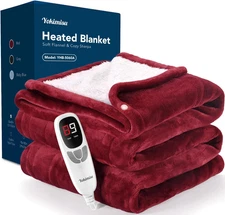 Heated Blanket Throw, Wearable Heated Blanket Two Buttons, 50X60 Inches Soft Fla