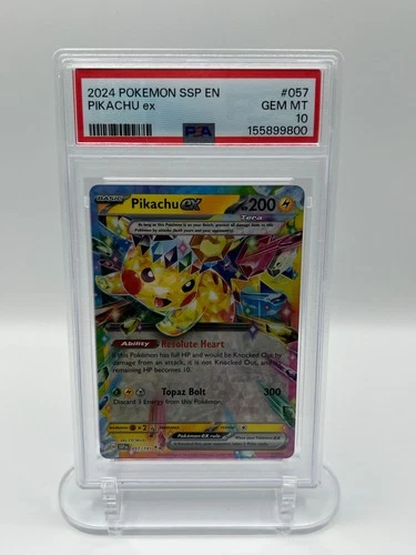 2024 POKEMON SSP EN-SURGING SPARKS #057 PIKACHU EX PSA 10