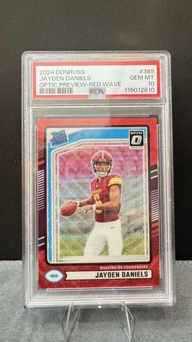 2024 Panini Donruss - Rated Rookie Jayden Daniels Optic Preview Red Wave (RC)