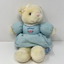 Eden OshKosh Teddy Bear Plush Blue Dress 11" Vintage Stuffed Animal 90s Kids Toy