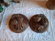 2 macarons  Anciens bois decor de fruits (poire) deco shabby