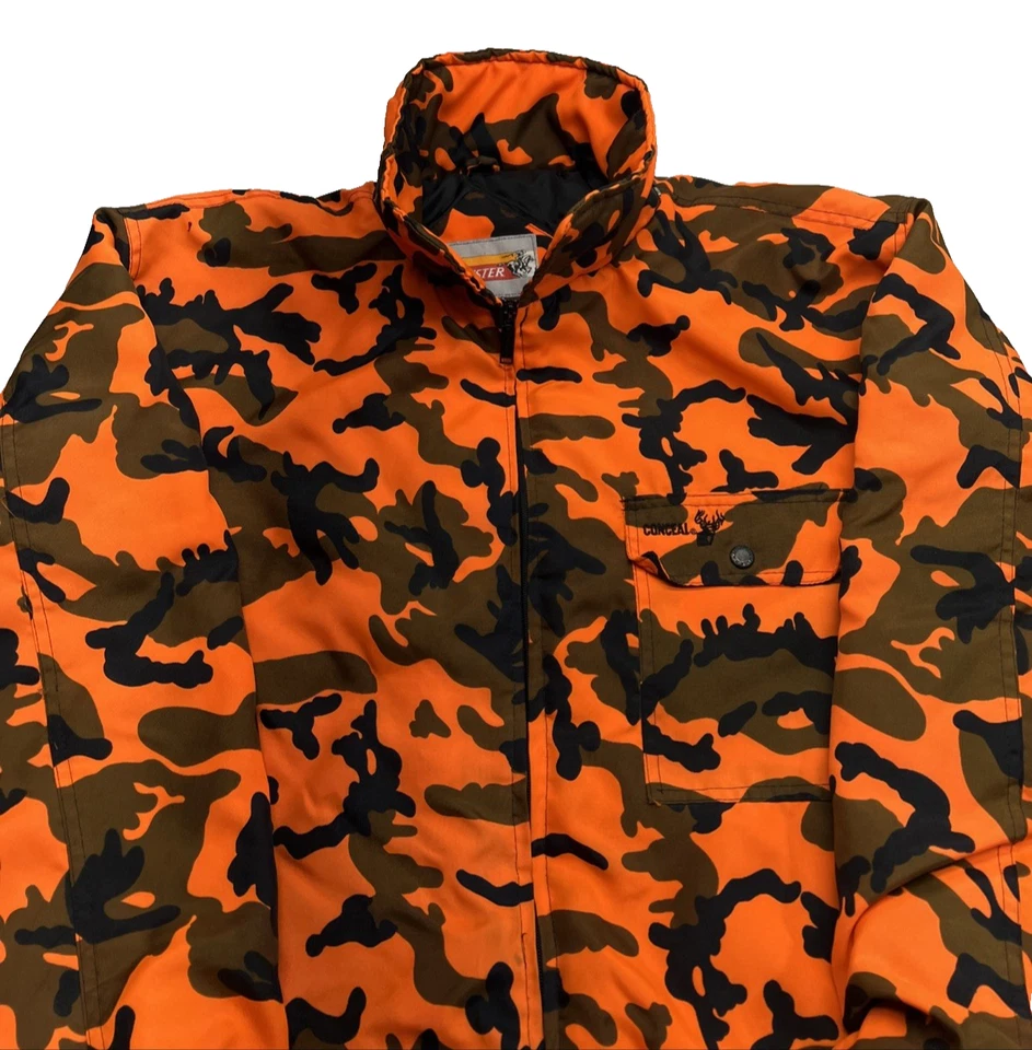 Winchester Insulated Coveralls 2XL Conceal Blaze Orange Camo Hunting - Vintage - Image 4 of 4
