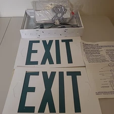 EmergiLite Wall Ceiling End Mount Emergency 120V Green Light Dual Side Set Of 3