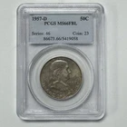 1957-D Franklin Half Dollar PCGS MS66FBL Full Bell Lines 50C Silver - Toned