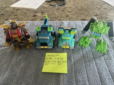 Transformers Rescue Bots Lot Of 4 Stegosaurus Boulder Bulldozer Hoist Truck Tow