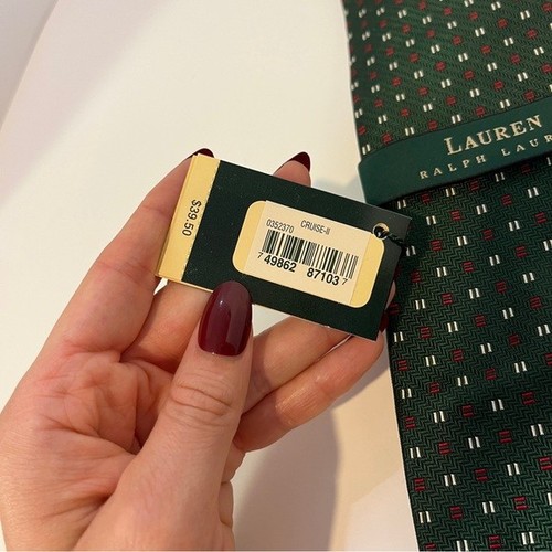 Vintage NWT Polo Ralph Lauren Cruise II Green Necktie Tie 100% Silk New - Foto 9 di 12