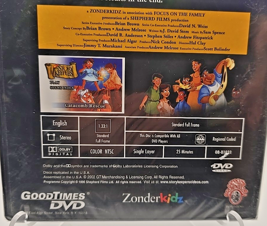 The Story Keepers Catacomb Rescue DVD 2002 Christian Family Animation ...