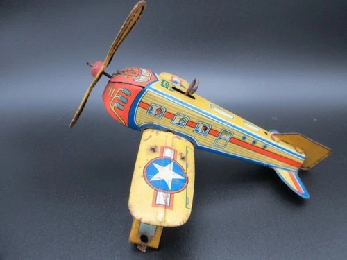VINTAGE J. CHEIN TIN LITHO WIND-UP MECHANICAL AQUAPLANE SEAPLANE