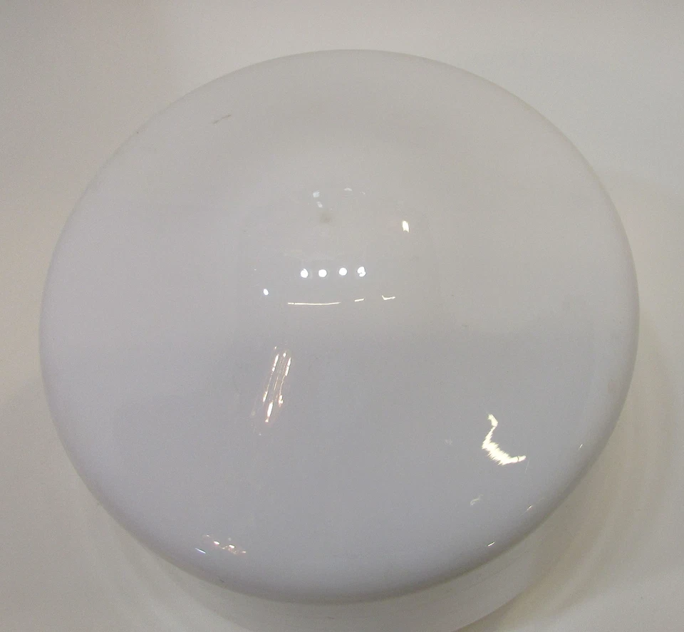 Lámpara de techo pequeña redonda blanca de vidrio esmerilado de 7" antigua para escuela globo Foto 2 de 4