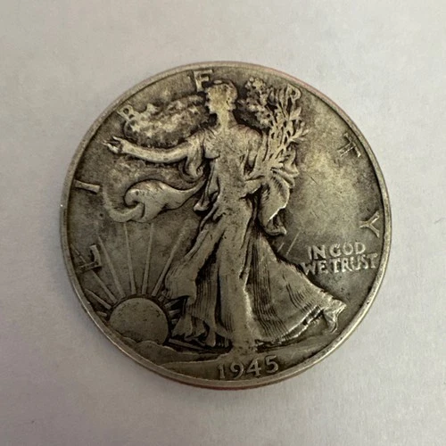 Liberty Walking 1945 Silver Half Dollar 50C Circulated US Coin
