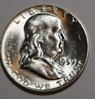1959 Franklin Half Dollar BU - 90% Silver with Bell Lines Showing