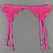 Victoria's Secret Garter Belt SHINE STRAP Pink Rhinestone Hearts Sexy M/L