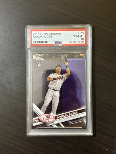 Aaron Judge 2017 Topps Chrome Catching Rookie #169 PSA 10 RC Gem MT Yankees MVP