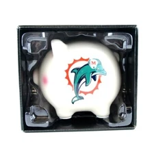 Miami Dolphins Piggy Bank 5" Ceramic Style Boelter NFL Official Merch