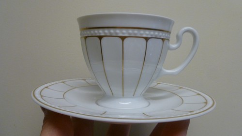 JUEGO DE 6 TAZAS DE TÉ Y PLATILLOS DE PORCELANA TIRSCHENREUTH "VISCONTI" BAVIERA ALEMANIA - Imagen 5 de 12