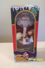 Vintage 12" Musical Christmas Santa Figure Moving Arms & Head w/Lighted Candle