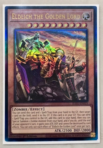 Eldlich the Golden Lord Alt 1st Edition Prismatic Ultimate Rare RA01-EN019