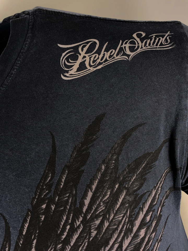 Affliction Rebel Saint 'Carrier' Men's T-Shirt - Biker Skull Tattoo Design, Sizes S-5XL