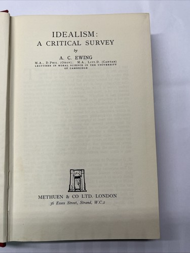 The Idealist Tradition from Berkeley to Blanshard Edited By A. C. Ewing HC/DJ - Picture 8 of 12