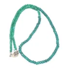 Awesome 87.00 Cts Amazing Cut Green Emerald Beaded Necklace Jewelry