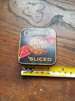 walnut plug tobacco Vintage Collectible Ogden's Walnut Plug Sliced Tobacco Tin - Empty - Great  Image