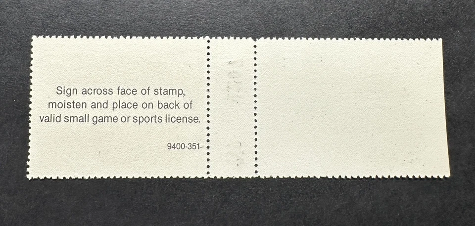 WTDstamps - 1984 WISCONSIN - State Turkey Upland Bird Stamp - MNH **Agent Tab** - Image 2 of 2