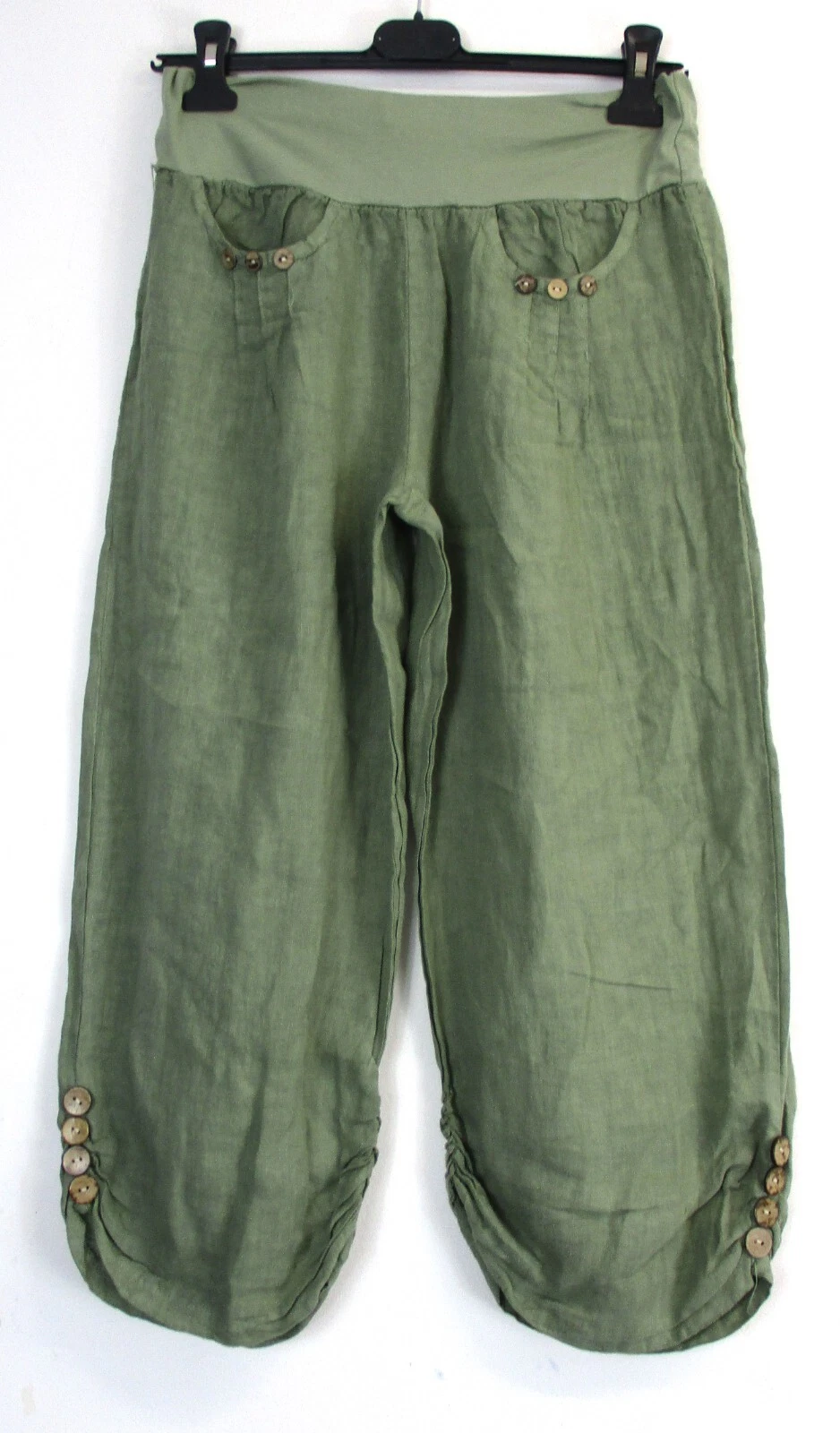Lagenlook 100% Linen Italian Cropped Trousers One Size: Regular & One Size:Plus
Opens in a new windo