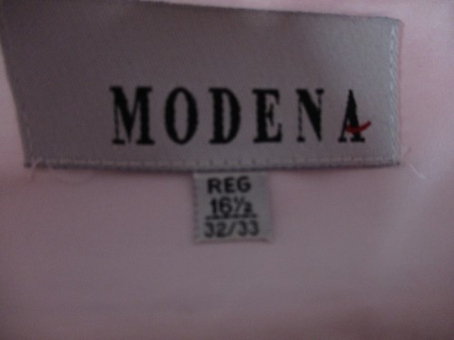 Modena Dress Shirt Mens Regular 16.5 32/33 Pink Long Sleeve Point Collar GUC - Picture 3 of 9