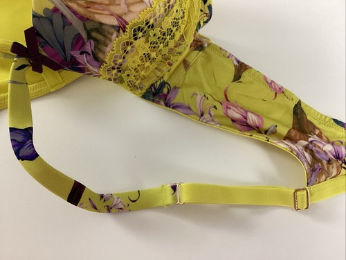 Cacique Lane Bryant Boost Balconette Bra Underwire Yellow Floral 34A 36A NWT - Picture 8 of 9