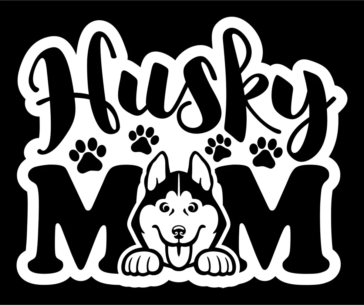 Husky mom car decal top