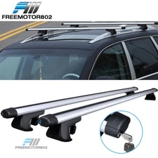 48" Universal Adjustable Clamps Lock Key OE Style Cross Bars Aluminum Roof Rack
