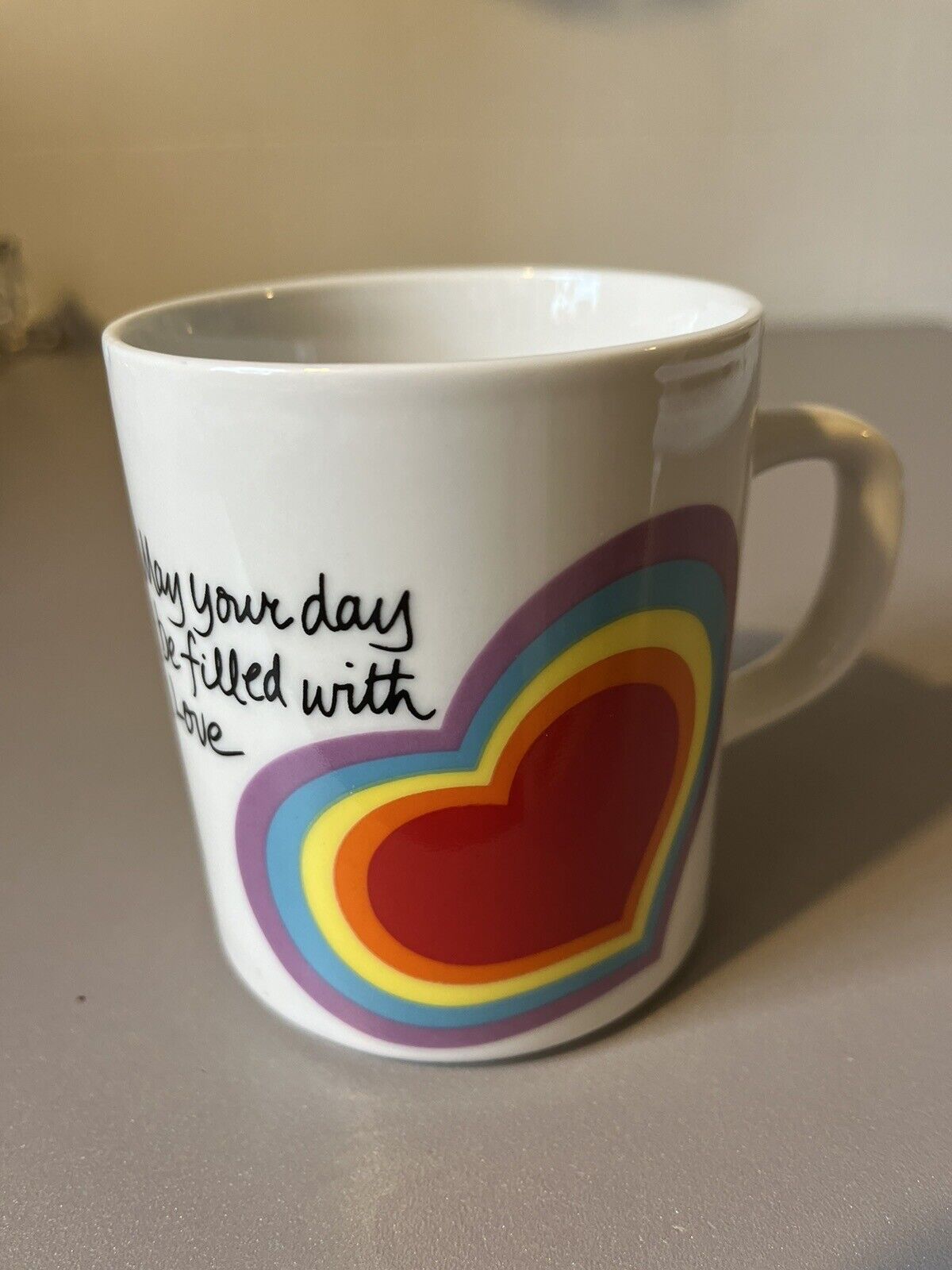 1983 Avon The Love Mug Rainbow Heart  Ceramic Mug