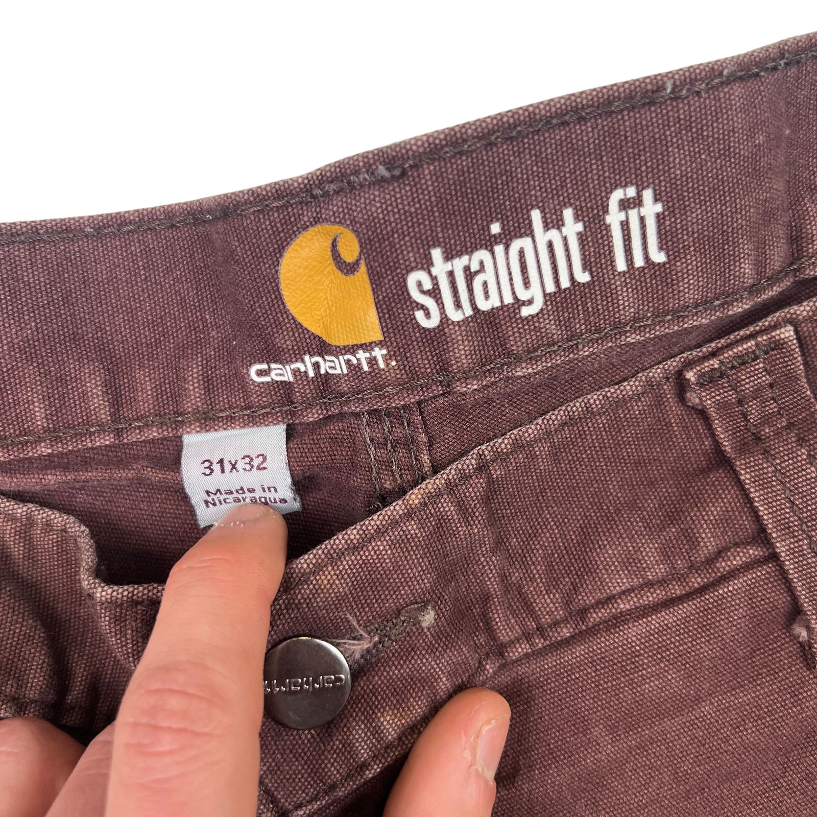 Carhartt Straight Fit Maroon Brown Jeans Men Size 32 image 5