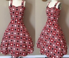 Vintage 40s/50s polka dot dress cotton red black Valentines Viva VLV