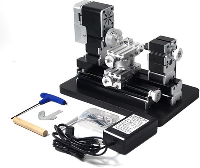 High Power 60W Powerful Mini Metal DIY 4-Axis Rotating Lathe Lathes Machine Tool