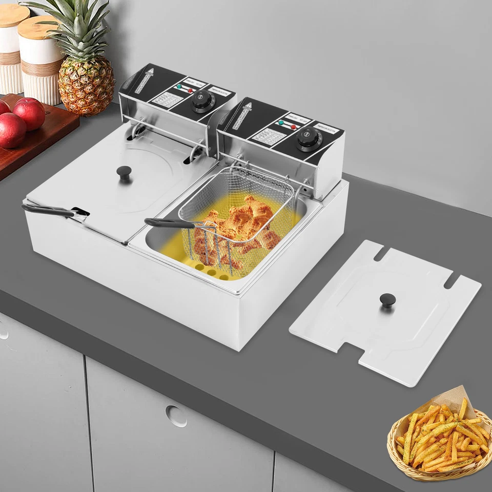 12L Friggitrice Elettrica Professionale Acciaio acciaio inossidabile Argento - Immagine 3 di 4